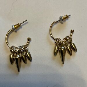 Stella & Dot Renegade Spike Charm Hoop Earrings